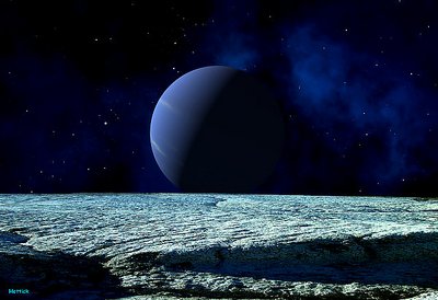 Neptune As Seen From Triton