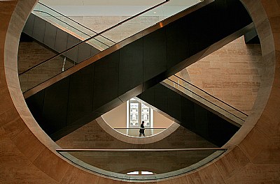 Escalators in Musée du Louvre, Paris