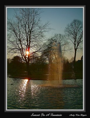 Sunset In A Fountain