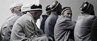 Men at prayer, Shakrisabz
