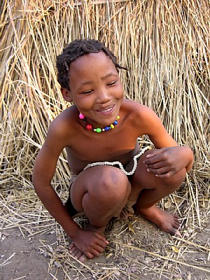 San girl with beads