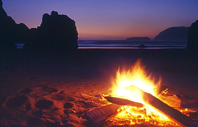 beach campfire