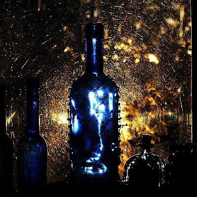 Blue Bottle in Sunset 2