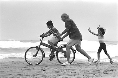 cycling on the beach