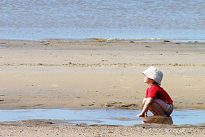 on the beach