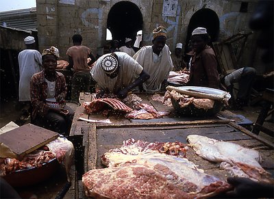 Nigeria- Kano - 1980 Butchers...and flies