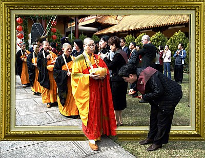 "Alms" day at a Buddhist Temple