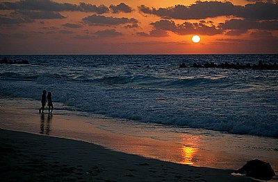 Sunset over the beach 1