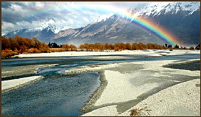 Rees River With Rainbow