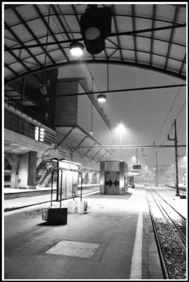 Between the platform and the roof