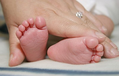 feet of an angel...mom's hands