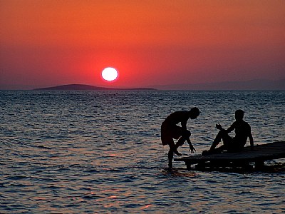 Sunset and Children