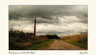 View from a car #5. dirt road