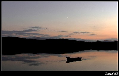 Night falls over the boat