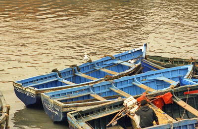 Barcas en azul