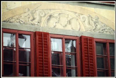 Windows and painted sculptures