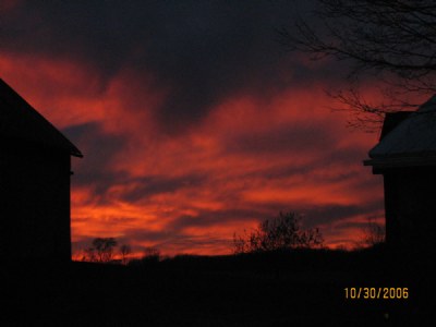 Late Oct. sunset on the farm