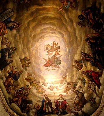 Inside dome of Notre Dame Bacilica