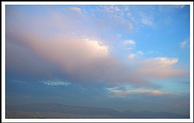 clouds over blue....