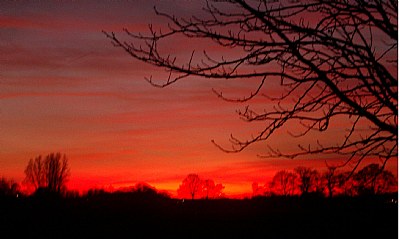 Red sky at the dawn of night