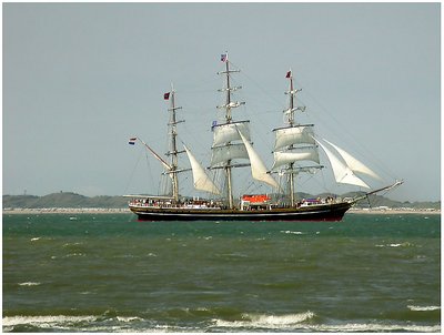 Sailing boat off Breskens