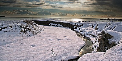 snowy sunset