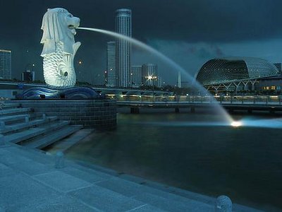 Merlion on a stormy night
