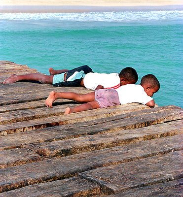 Young fishermen...