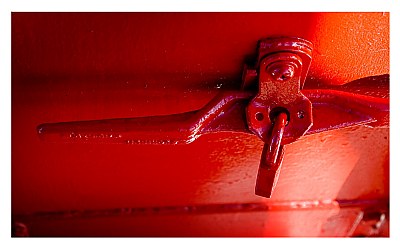 Painted Padlock - in Red