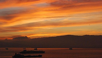 Gibraltar at sunset