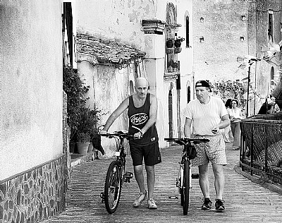 Two Men with Bicycle