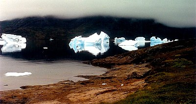 Icebergs mirroring themselves