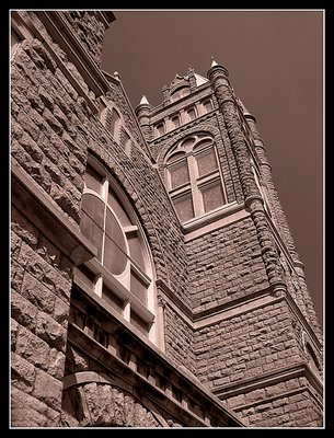 Church Tower in Sepia