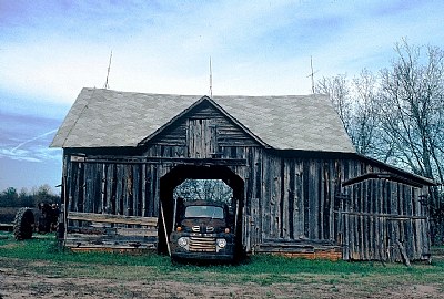   OLD BARN & 1950 FORD TRUCK