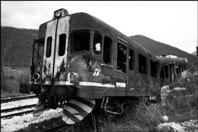 burned train