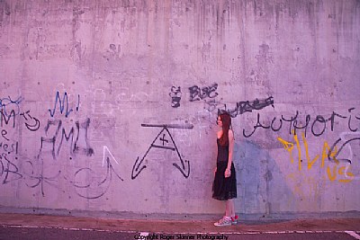 Blurred Girl At The Catholic Wall