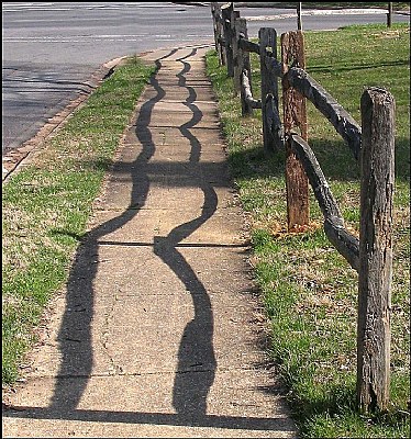 Shadow of a fence