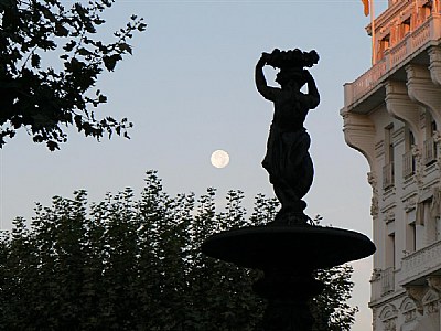 Moon Sun and Statue