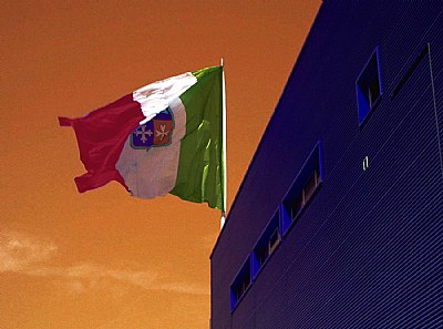 Italian Flag flying in Valencia (Americas Cup)
