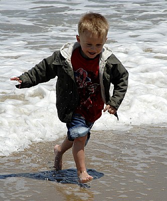 Having fun at the beach