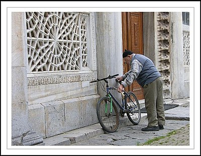 The old bicycle parking