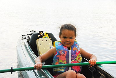 lillie taking gene and laird kayaking