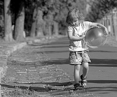 Little girl with ball