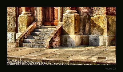 Detail of little old church in Turin