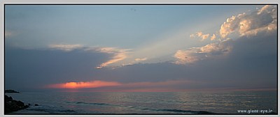 sunset of caspian lake