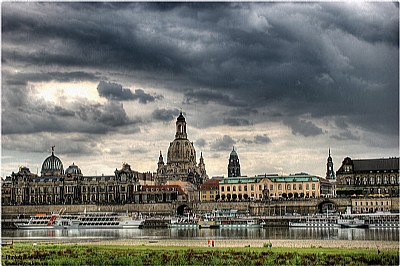 Dresden with clouds