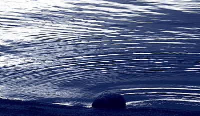 Blue stone and ripples