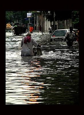 Flooded Kolkata streets