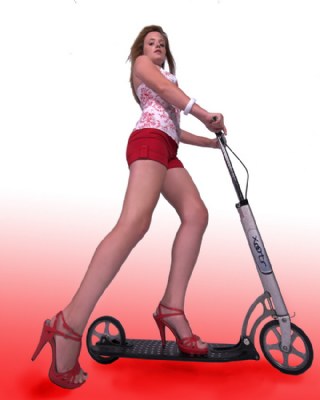 Long Red Scooter