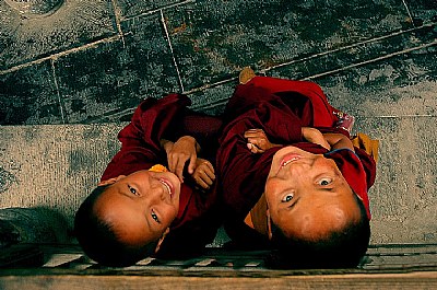 Tibet children monk